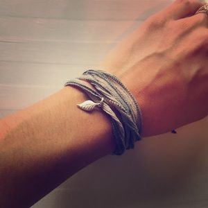 Feather tie bracelet